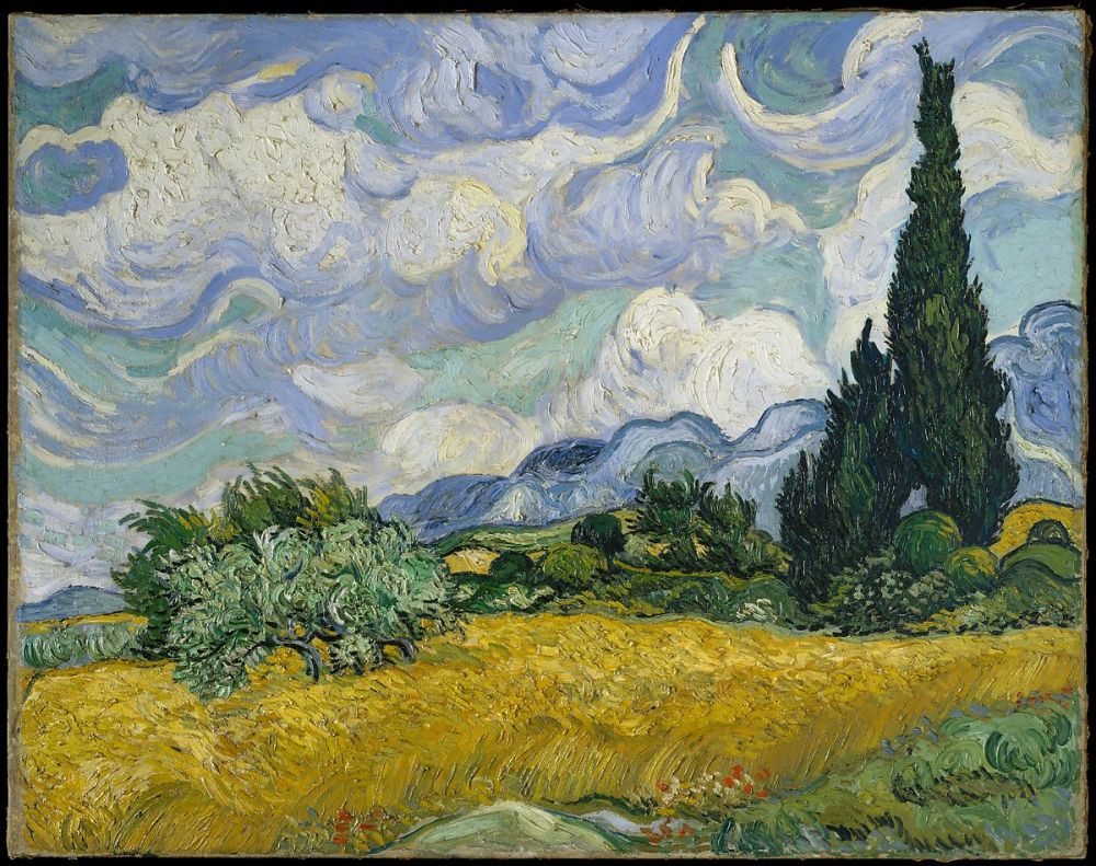 Vincent Van Gogh, A Wheatfield, with Cypresses, 1889, oil on canvas, 73cm x 91 cm, National Gallery, London.